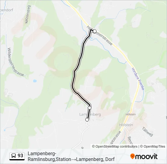 93 Bus Line Map