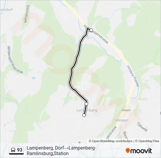 93 Bus Line Map