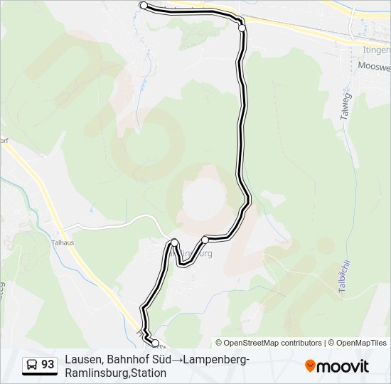 93 Bus Line Map