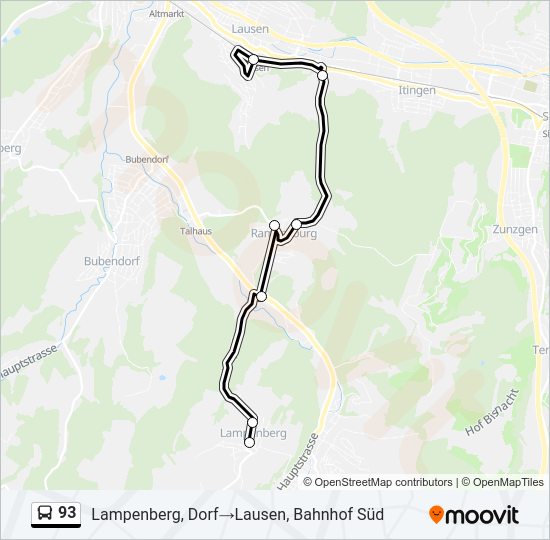 93 Bus Line Map