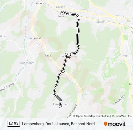 93 Bus Line Map