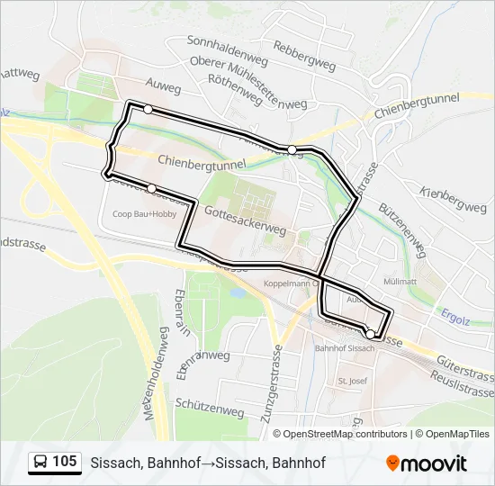 105 Bus Line Map