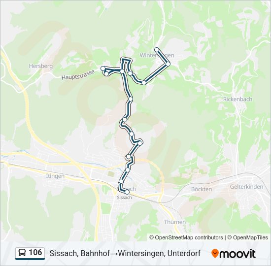 106 Bus Line Map