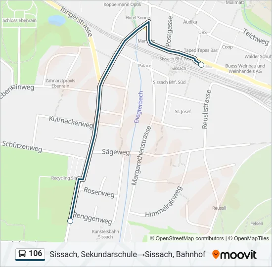 106 Bus Line Map