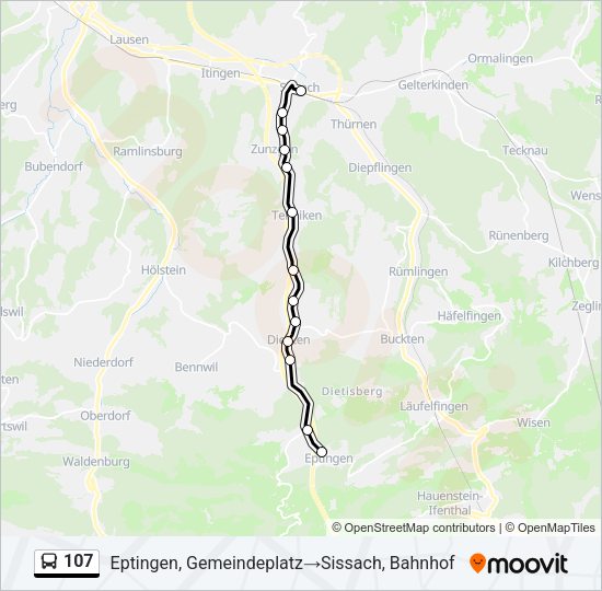 107 Bus Line Map