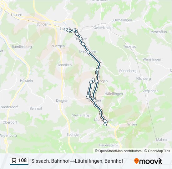 108 Bus Line Map