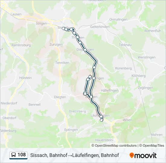 108 Bus Line Map