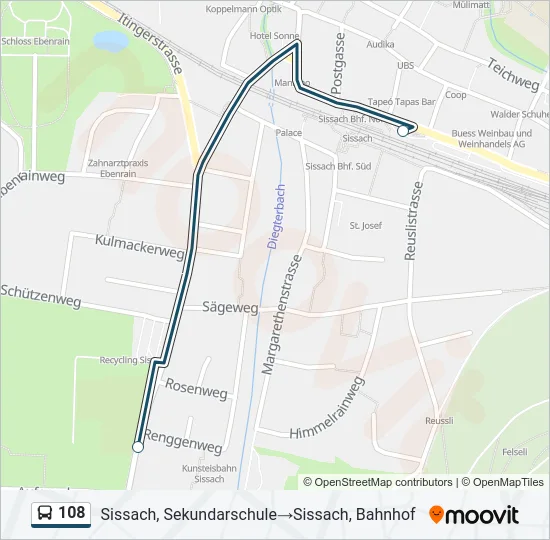 108 Bus Line Map