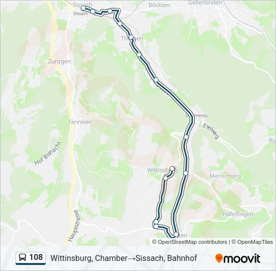 108 Bus Line Map