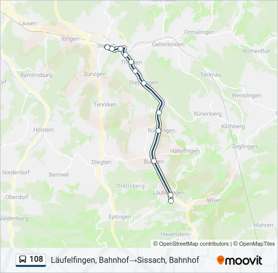 108 Bus Line Map