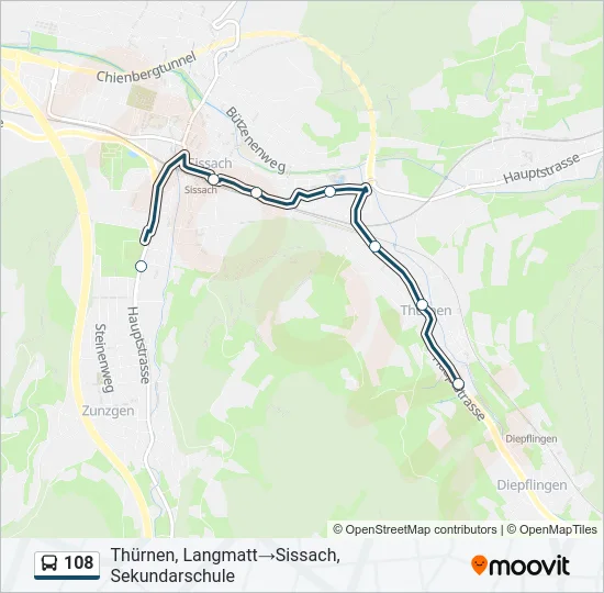108 Bus Line Map