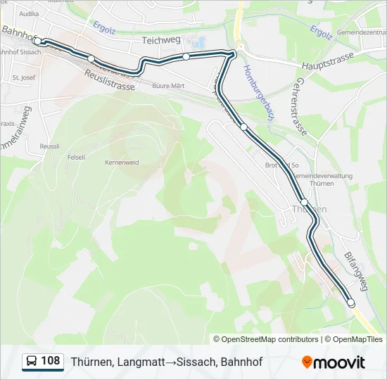 108 Bus Line Map