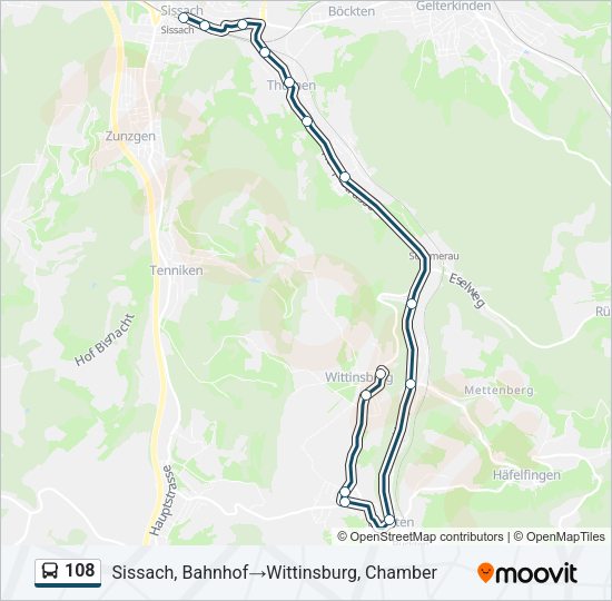 108 Bus Line Map