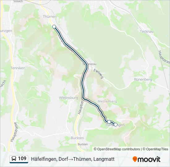 109 Bus Line Map