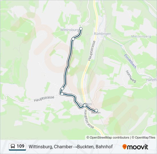 109 Bus Line Map