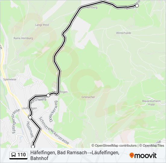 110 Bus Line Map