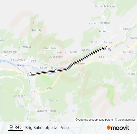 R43 Train Line Map