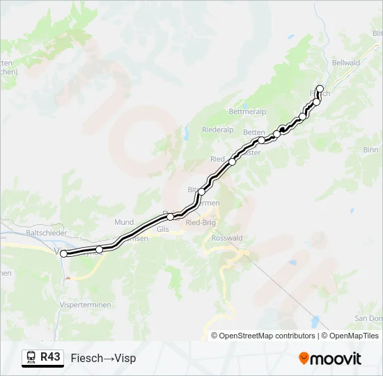 R43 Train Line Map