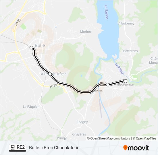 RE2 train Line Map