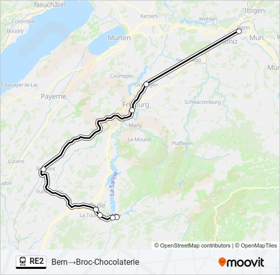 RE2 train Line Map