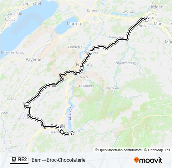 RE2 train Line Map