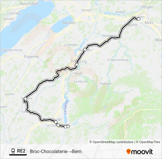 RE2 Train Line Map