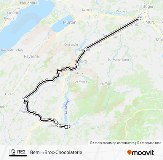 RE2 Train Line Map