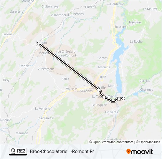 RE2 Train Line Map