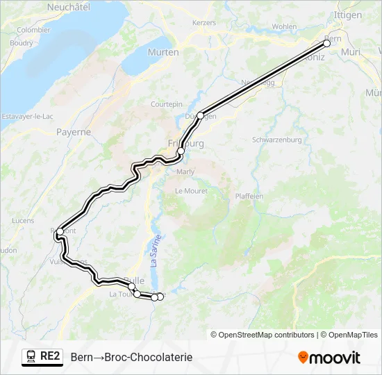 RE2 Train Line Map