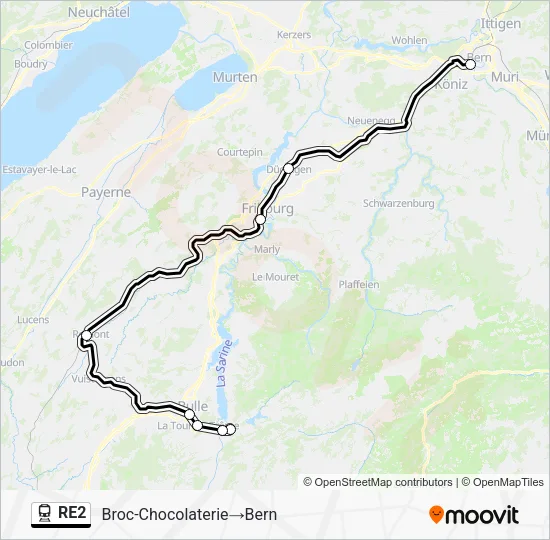 RE2 Train Line Map
