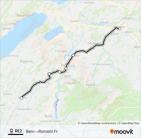 RE2 Train Line Map