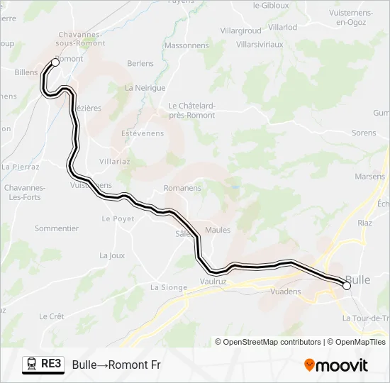 RE3 Train Line Map
