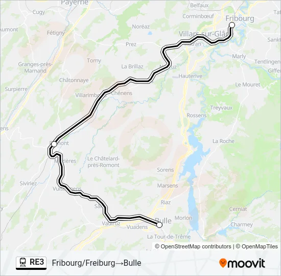 RE3 Train Line Map