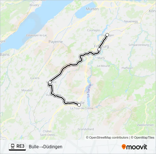 RE3 Train Line Map