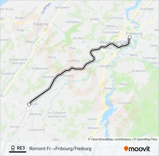 RE3 Train Line Map