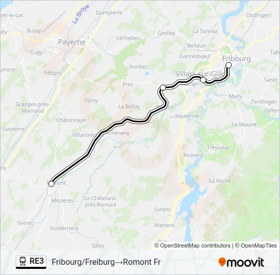 RE3 Train Line Map