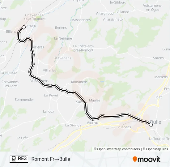 RE3 Train Line Map