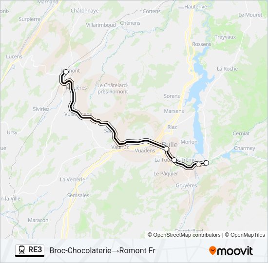 RE3 Train Line Map