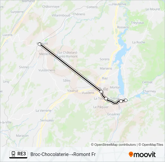 RE3 Train Line Map