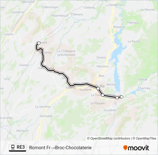 RE3 Train Line Map