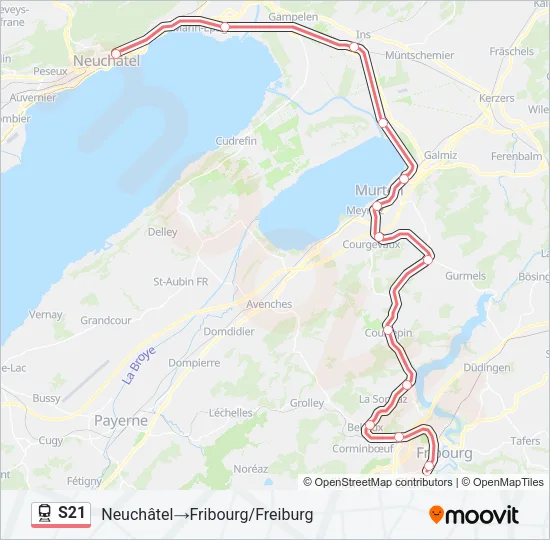 S21 Train Line Map