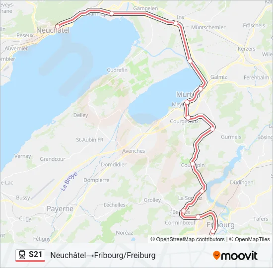 S21 Train Line Map
