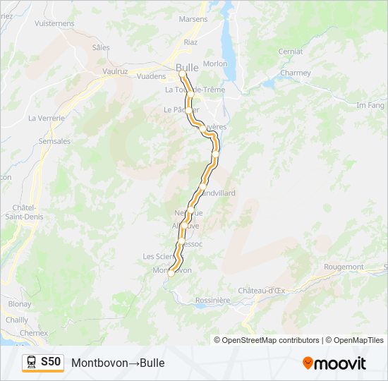 S50 train Line Map