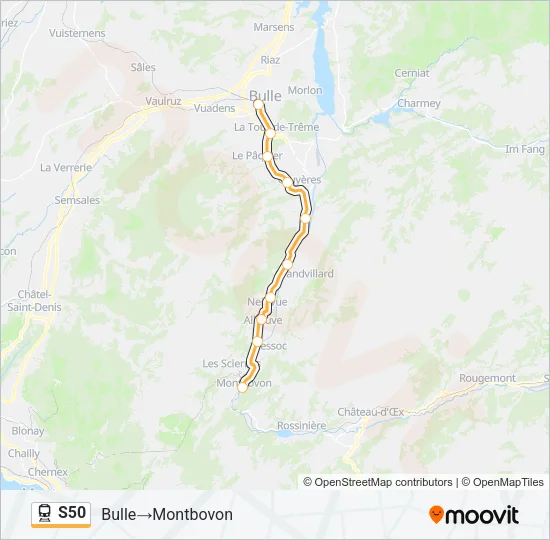 S50 Train Line Map