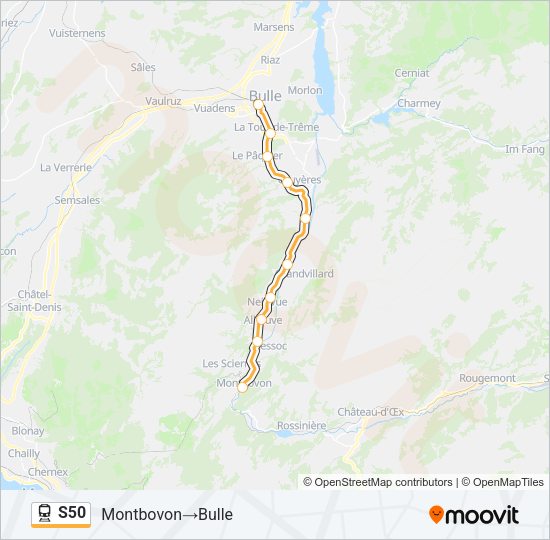 S50 Train Line Map