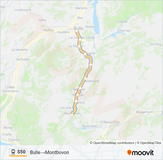 S50 Train Line Map