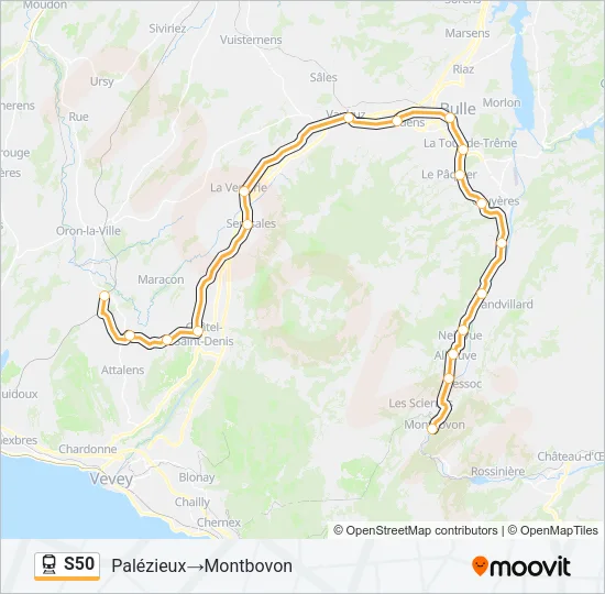 S50 Train Line Map