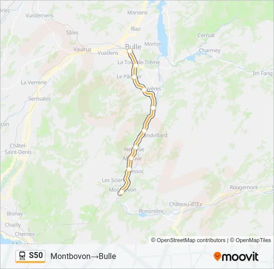 S50 Train Line Map