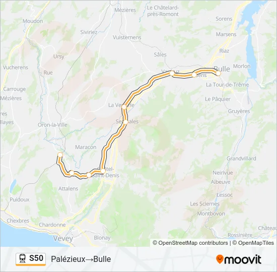 S50 Train Line Map