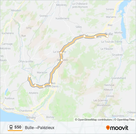 S50 Train Line Map